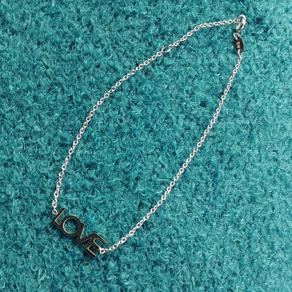 Maya Brenner silver tone Love bracelet